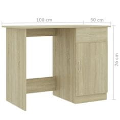 Vidaxl Pisalna miza sonoma hrast 100x50x76 cm iverna plošča