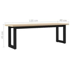 Vidaxl Klop 135x40x45 cm borovina