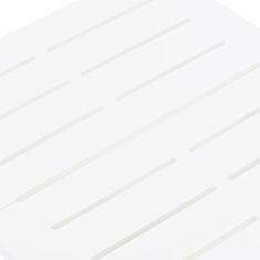 Vidaxl Zložljiva vrtna miza bela 45x43x50 cm plastika