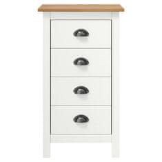 Vidaxl Komoda Hill bela 46x35x80 cm trdna borovina