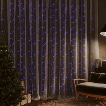 Vidaxl vidaXL Zavesne luči, 3 x 3 m, 300 modrih LED diod, 8 funkcij