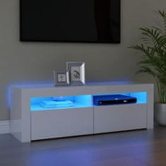 Vidaxl TV omarica z LED lučkami visok sijaj bela 120x35x40 cm