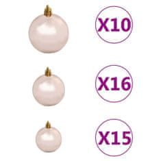 Vidaxl Umetna osvetljena novoletna jelka z bunkicami L 240 cm bela