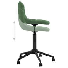 Vidaxl Vrtljivi pisarniški stol, temno zelene barve, oblazinjen z žametom