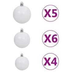 Vidaxl Umetna osvetljena novoletna jelka z bunkicami zlata 120 cm PET