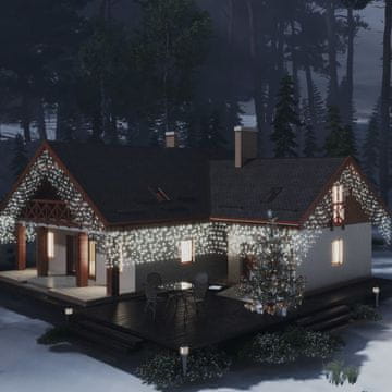 Vidaxl vidaXL Svetlobna zavesa v obliki ledene sveče, 10 m, 400 LED diod, hladno bela