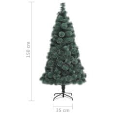 Vidaxl Umetna novoletna jelka s stojalom zelena 150 cm PET