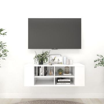 Vidaxl vidaXL Stenska TV omarica, bela, 102 x 35 x 35 cm, material na osnovi lesa