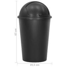 Vidaxl Enojni smetnjak črn 50 L