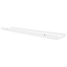 Vidaxl Police z robom 2 kosa bele 60x9x3 cm mediapan