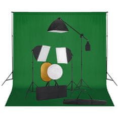 Vidaxl Foto studijski komplet s softboxi, ozadjem in odbojnikom