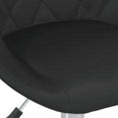 Vidaxl Vrtljivi pisarniški stol, črn, umetno usnje