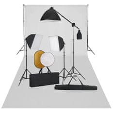 Vidaxl Foto studijski komplet s softboxi, ozadjem in odbojnikom