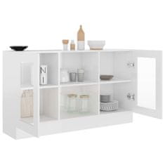 Vidaxl Vitrina visok sijaj bela 120x30,5x70 cm iverna plošča