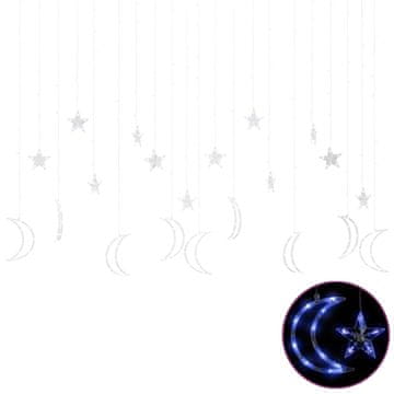 Vidaxl Okrasne lučke zvezde in lune z daljincem 345 LED lučk modre