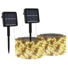 Greatstore Solarne svetlobne verige 2 kosa 2x200 LED lučk toplo bele