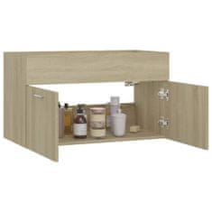 Vidaxl Omarica za umivalnik sonoma hrast 80x38,5x46 cm iverna plošča