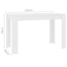 Vidaxl Jedilna miza bela 120x60x76 cm iverna plošča