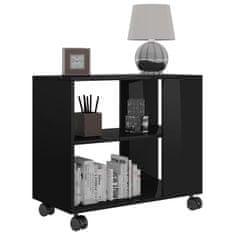 Vidaxl Stranska mizica visok sijaj črna 70x35x55 cm iverna plošča
