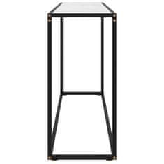Vidaxl Konzolna mizica bela 120x35x75 cm kaljeno steklo