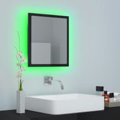 Vidaxl LED kopalniško ogledalo visok sijaj črno 40x8,5x37 cm