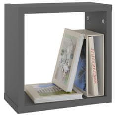 Vidaxl Stenske police kockaste 6 kosov sive 30x15x30 cm