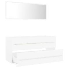 shumee 2-delni komplet kopalniškega pohištva bela iverna plošča