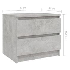 Greatstore Nočna omarica betonsko siva 50x39x43,5 cm iverna plošča