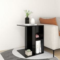 Vidaxl Stranska mizica črna 60x40x45 cm iverna plošča
