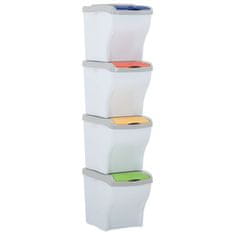 Vidaxl Koši za smeti 4 kosi 80 L beli