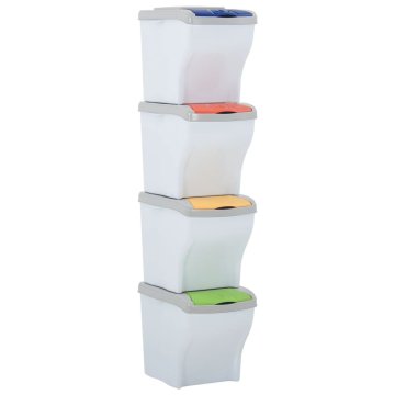 Vidaxl Koši za smeti 4 kosi 80 L beli