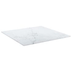Vidaxl Mizna plošča bela 40x40 cm 6 mm kaljeno steklo z marmorjem