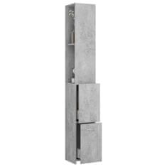 Vidaxl Kopalniška omarica betonsko siva 25x25x170 cm iverna plošča