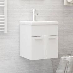 Vidaxl Omarica za umivalnik bela 41x38,5x46 cm iverna plošča