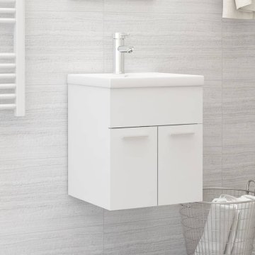 Vidaxl Omarica za umivalnik bela 41x38,5x46 cm iverna plošča