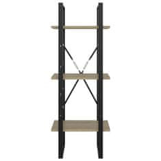 Vidaxl Knjižna omara 3-nadstropna sonoma hrast 40x30x105 cm iverna pl.