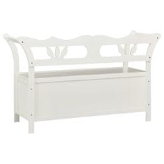 Vidaxl Klop s prostorom za shranjevanje 126 cm bela iz lesa jelke