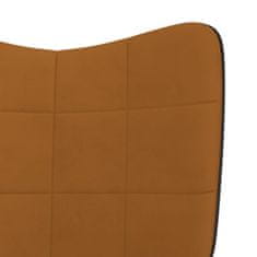 Vidaxl Gugalni stol rjav žamet in PVC