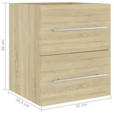 Vidaxl Omarica za umivalnik sonoma hrast 41x38,5x48 cm iverna plošča