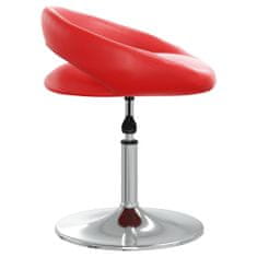 Greatstore Vrtljivi namizni stol, rdeč, umetno usnje