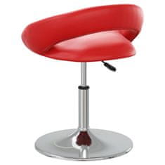 Greatstore Vrtljivi namizni stol, rdeč, umetno usnje