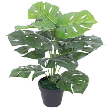 Vidaxl vidaXL Umetna rastlina monstera z loncem, 45 cm, zelena