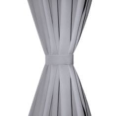 Vidaxl 2 kosa sivih zarobljenih zaves z obročki 135 x 245 cm