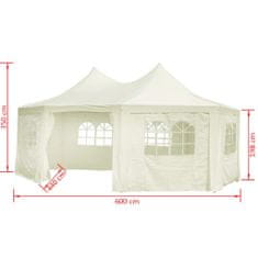 Greatstore Vrtni šotor osemkoten krem 6x4,4x3,5 m