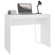 Vidaxl Pisalna miza visok sijaj bela 90x40x72 cm iverna plošča