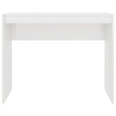 Vidaxl Pisalna miza visok sijaj bela 90x40x72 cm iverna plošča