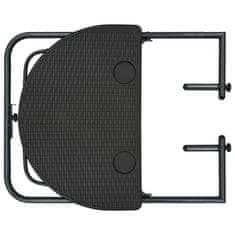 Vidaxl Viseča balkonska mizica rjava 60x64x83,5 cm plastika ratan
