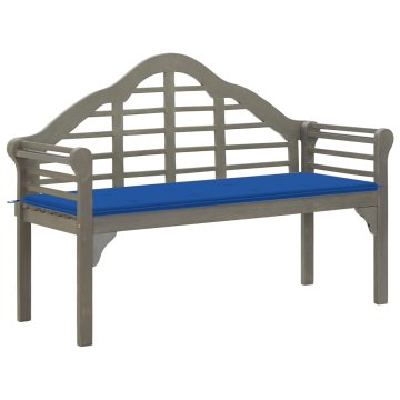 Vidaxl Vrtna klop z blazino 135 cm trden akacijev les siva