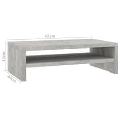 Vidaxl Stojalo za ekran betonsko sivo 42x24x13 cm iverna plošča