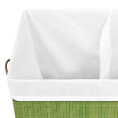 Vidaxl Košara za perilo iz bambusa zelena 100 L